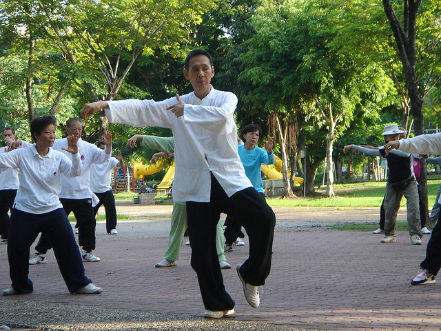 Practicing Taijiquan at Lumpini Park