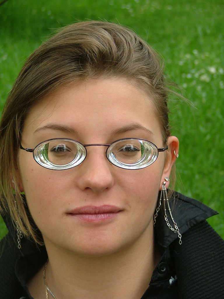 Gael wearing some sexy small glasses with thick lenses - a photo on ... People With Thick Glasses