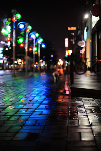 pink blue red white streets green reflections lights bokeh pavement southkorea aftertherain humid neons nightwalk suwon businesstrip canonef50mmf14usm bokehlicious canoneos5dmarkii yalestudio