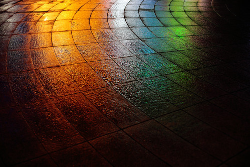 pink blue red white streets green reflections lights colours bokeh pavement tiles southkorea aftertherain humid neons nightwalk suwon businesstrip canonef50mmf14usm canoneos5dmarkii yalestudio unusualviewsperspectives