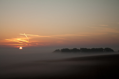 mist misty clouds sunrise