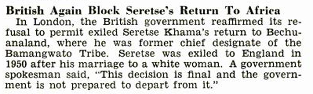 British Blocks Seretse Khama's Return to Bechuanaland Agai… | Flickr