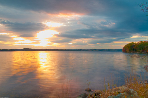 sunset lake water twilight nikon maine scenic auburn hdr d90 lakeauburn 18105mm