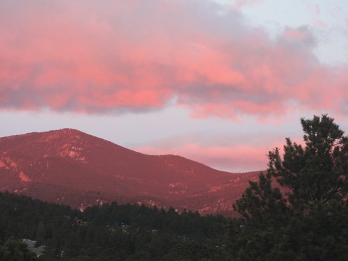 pink mountains sunrise colorado peak evergreen bergen