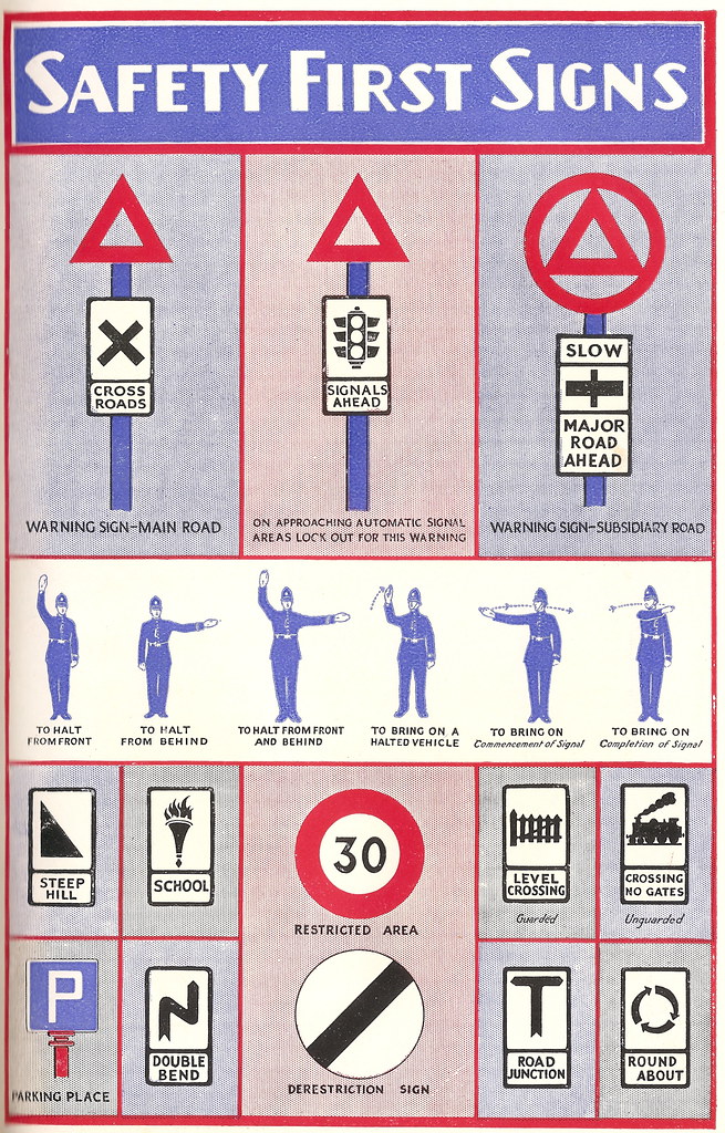 Safety First Signs Old Uk Road Signs C1938 An Interes Flickr