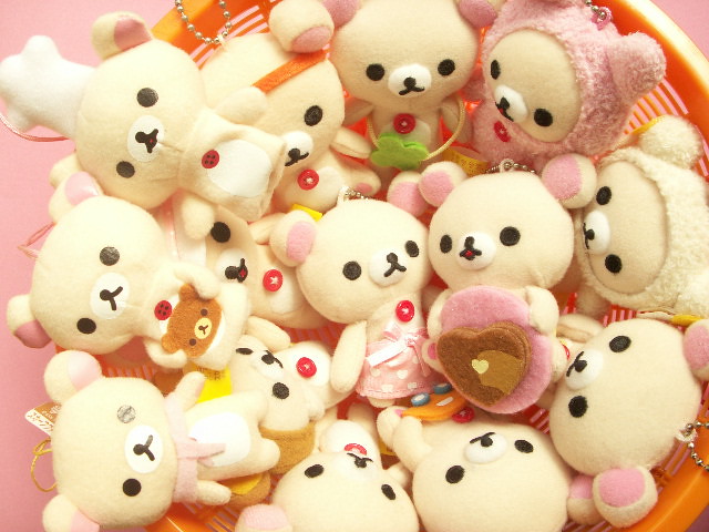 Kawaii Korilakkuma Bear Mini Mascot Keychain Plushie  Japan