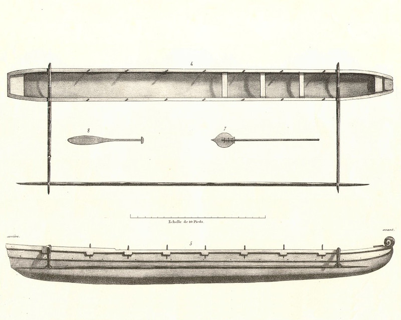 The leklek, duding and duduli are smaller vessels for short distances as illustrated by de Sainson in d'Urville's Voyage de la corvettte L'Astrolabe, 1830.

de Sainson/Guam Public Library System