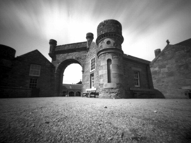 Arch and tower -pinhole image