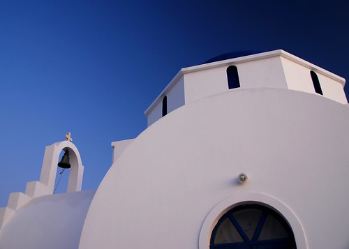 Greek church against a Greek blue sky. by gardinergirl