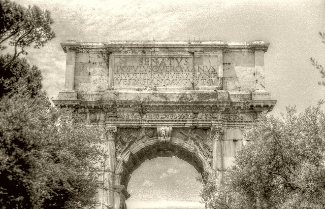 Arch of Titus: HDR (from single jpg) - 35 mm SLR Film