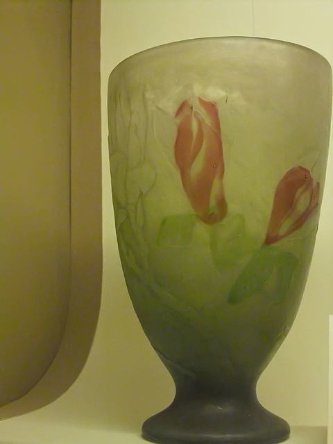 Magnolia Buds and Blooms Art Nouveau Vase by Emile Galle 1900 CE Glass