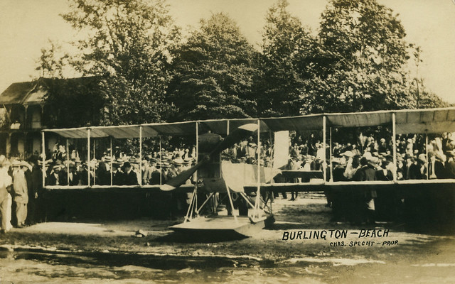 Airplane Demonstration at Burlington Beach, Flint Lake, 1913 - Valparaiso, Indiana