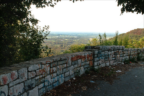Hall's Gap overlook by Kentucky Photo File, This is an old scenic overlook, with grafitti and trash, on Muldraugh Hill at Hall's Gap between Sta