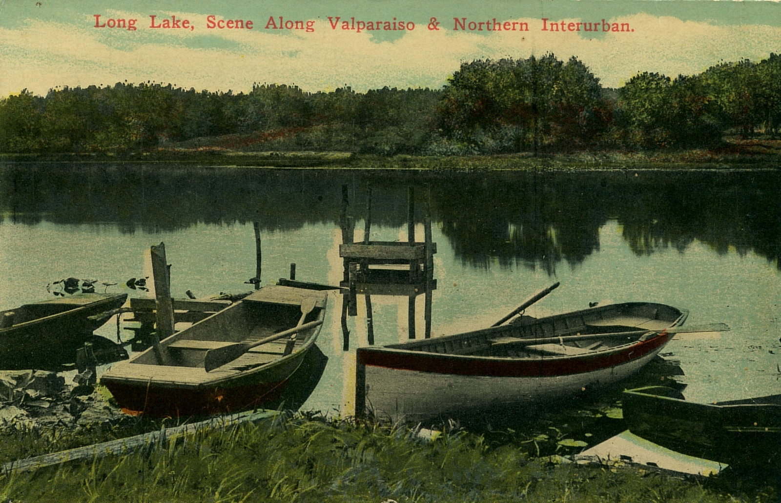 Long Lake, Scene Along Valparaiso and Northern Interurban, 1911 - Valparaiso, Indiana