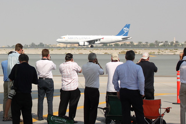 Mihin Lanka A320 landing at Dubai Airport