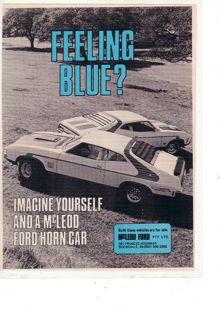 1973 Ford XA Superbird & Falcon GT Hardtops Ad