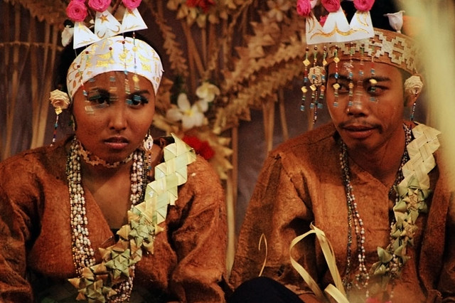 Orang Asli Mah Meri bride and groom (mock)