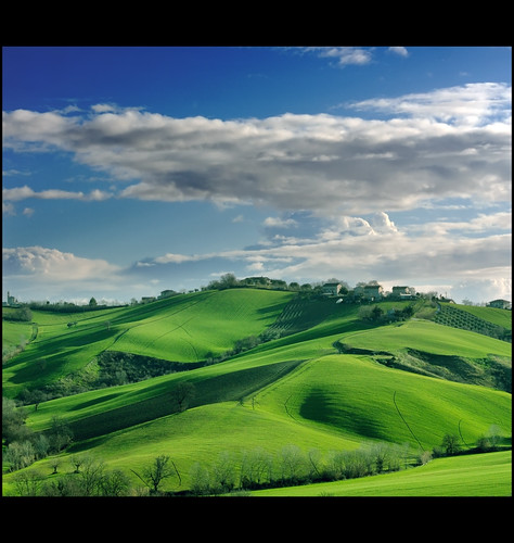 Landscape: Winter Dress is green and blue. by .Gianluca