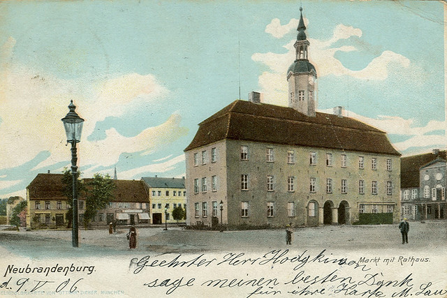 Neubrandenburg AK Sammlung - Rathaus und Palais 1906
