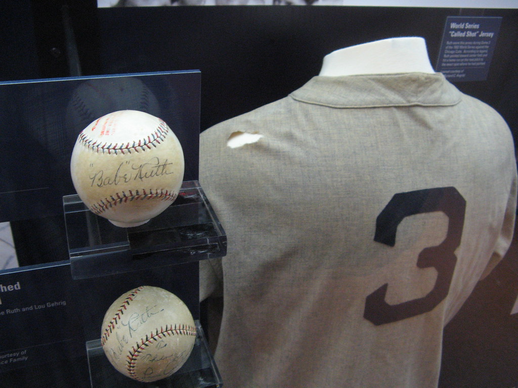 Babe Ruth autographed baseball and called shot jersey on…
