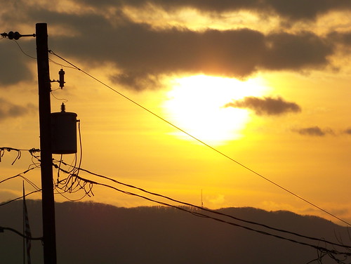 sunset transformer rip wires telephonepole remembering