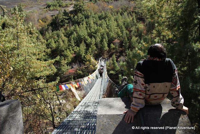 Relaxing - Suspension Bridge - Annapurna Circuit Trek - Nepal