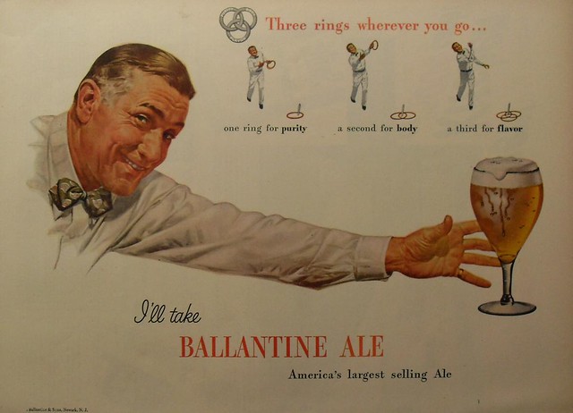1940s BALLANTINE ALE vintage beer advertisement illustration