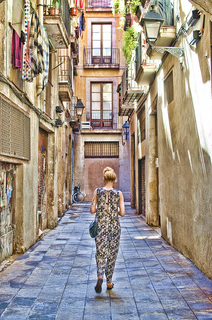 Streets of Barcelona.-