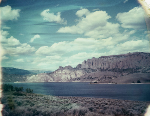 bluemesa reservoir cliffs curecanti colorado film polaroid 669 automatic250