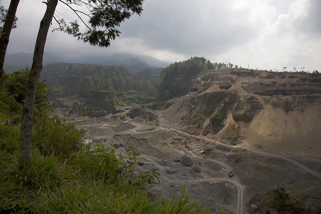 Sand pit on the slopes of Mount Merapi