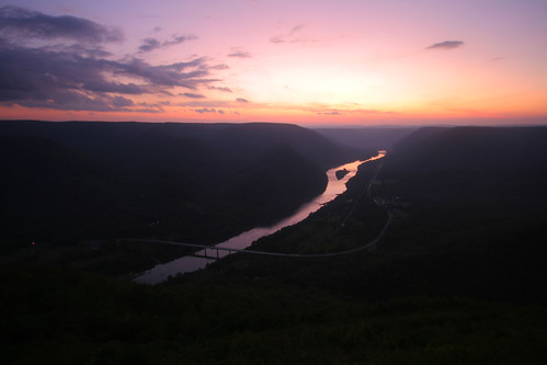 Sunset by thefuton, from Hyner View State Park, PAtrees sunset nature water river valley susquehannariver hynerviewstate