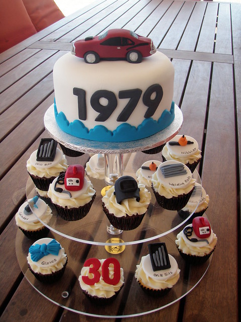 Mossy's Masterpiece - Dan's 30th birthday welders/welding themed cake & cupcakes