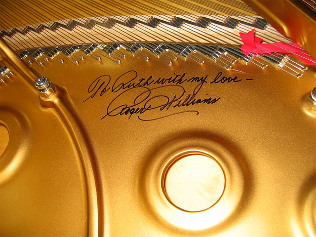 New Steinway Grand Piano signed by Roger Williams