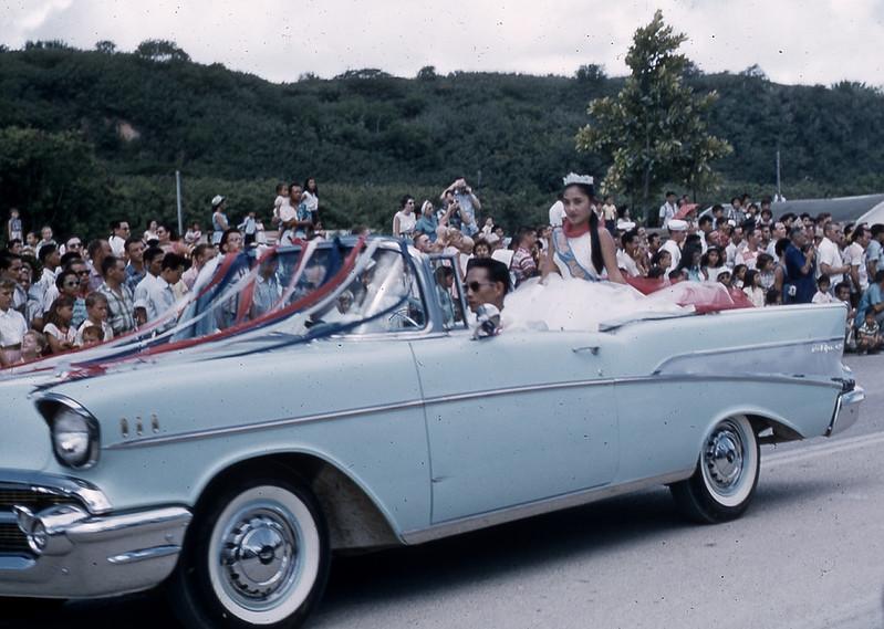 This photo from the 1958 shows Miss Asan making her way through the parade route during the annual celebration of the island's WWII liberation from enemy forces.

Robert Delf/Guam Museum

