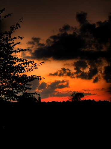 August Evening by Josh Ⓒarson, sunset summer sky silhouette twilight dusk farm august hdr highdynamicrange photomatix photomatixpro