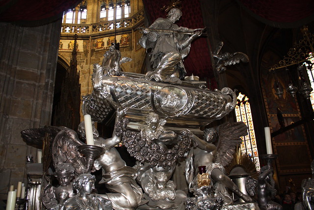 The tomb of John of Nepomuk inside St. Vitus Cathedral