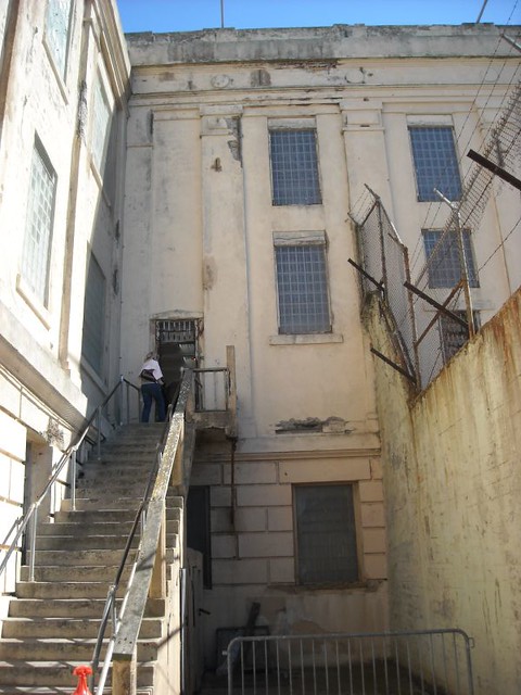 The Stairs going back into Cell Block from the Yard - Alcatraz