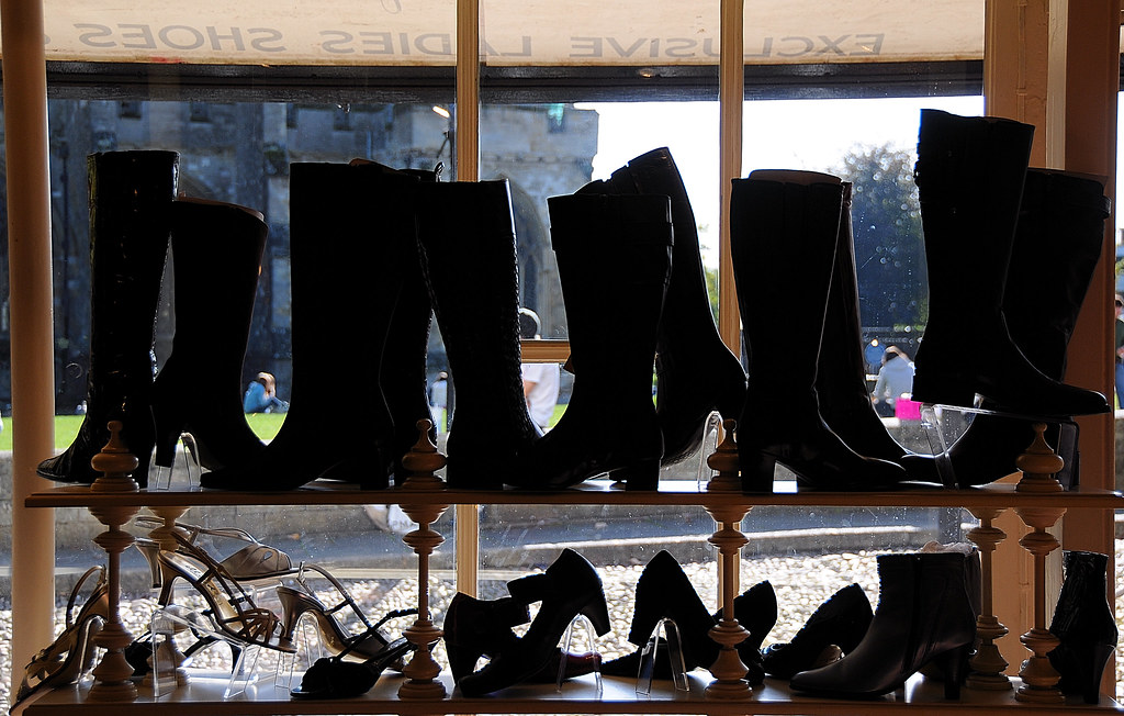 From inside the shoe shop. by James Rainsford