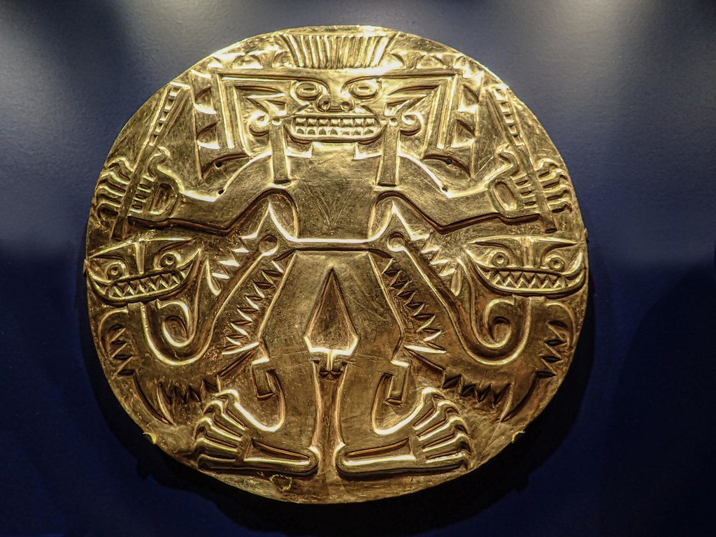 Real embossed gold plaque from the Conte Culture of Panama 500-900 CE