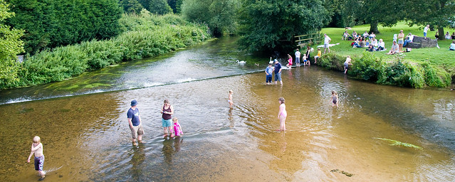 Paddling in the River Wey, Tilford