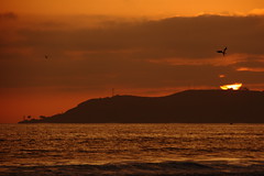 Sunset over the Cabrillo National Monument.  Seen from Silver Strand State Beach.