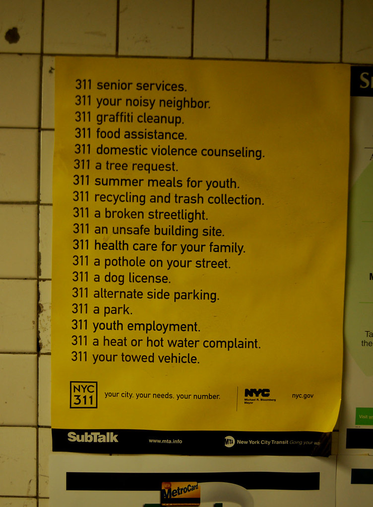 311 Poster | Located on the wall of a subway station - NYC | Tim Wan ...