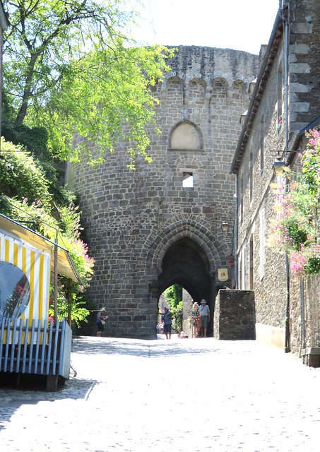 Brittany, Dinan. Old street, wall, tower, gate