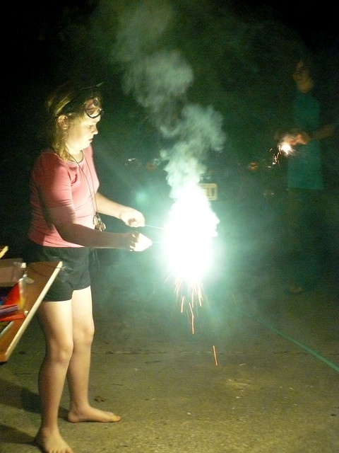 Isabella With Sparklers