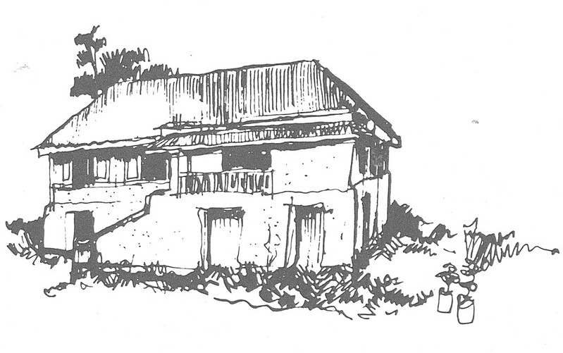 Figure 6. A Spanish colonial style house sketched by J.B. Jones, FAIA, Ruth, 1977.

J.B. Jones, FAIA and Ruth/Lawrence J. Cunningham