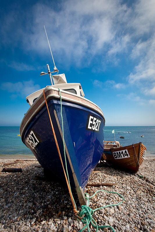 Blue boat at Beer by TDR Photographic