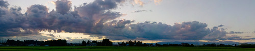Sunset by Mullenkedheim, sunset summer sky panorama japan clouds evening stitched tochigi shioya 栃木 takanezawa 高根沢