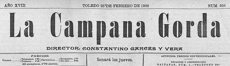 Portada de La Campana Gorda, 25 de febrero de 1909