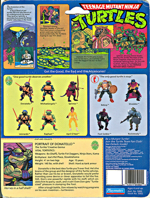 TEENAGE MUTANT NINJA TURTLES :: Donatello { Original }   ..card backer ii (( 1988 ))