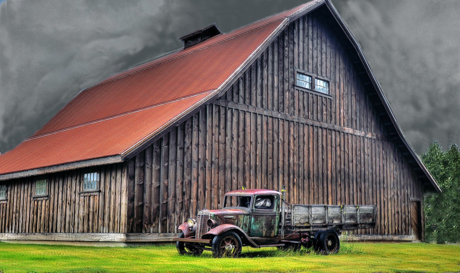 old barns.